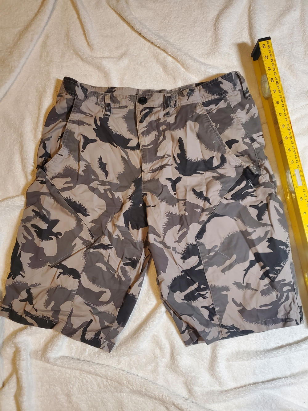 Armani Exchange Gray & Black Camouflage Cargo Shorts